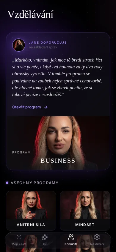 Videotéka v hubu — JANE. doporučuje program podle toho, co řešíš